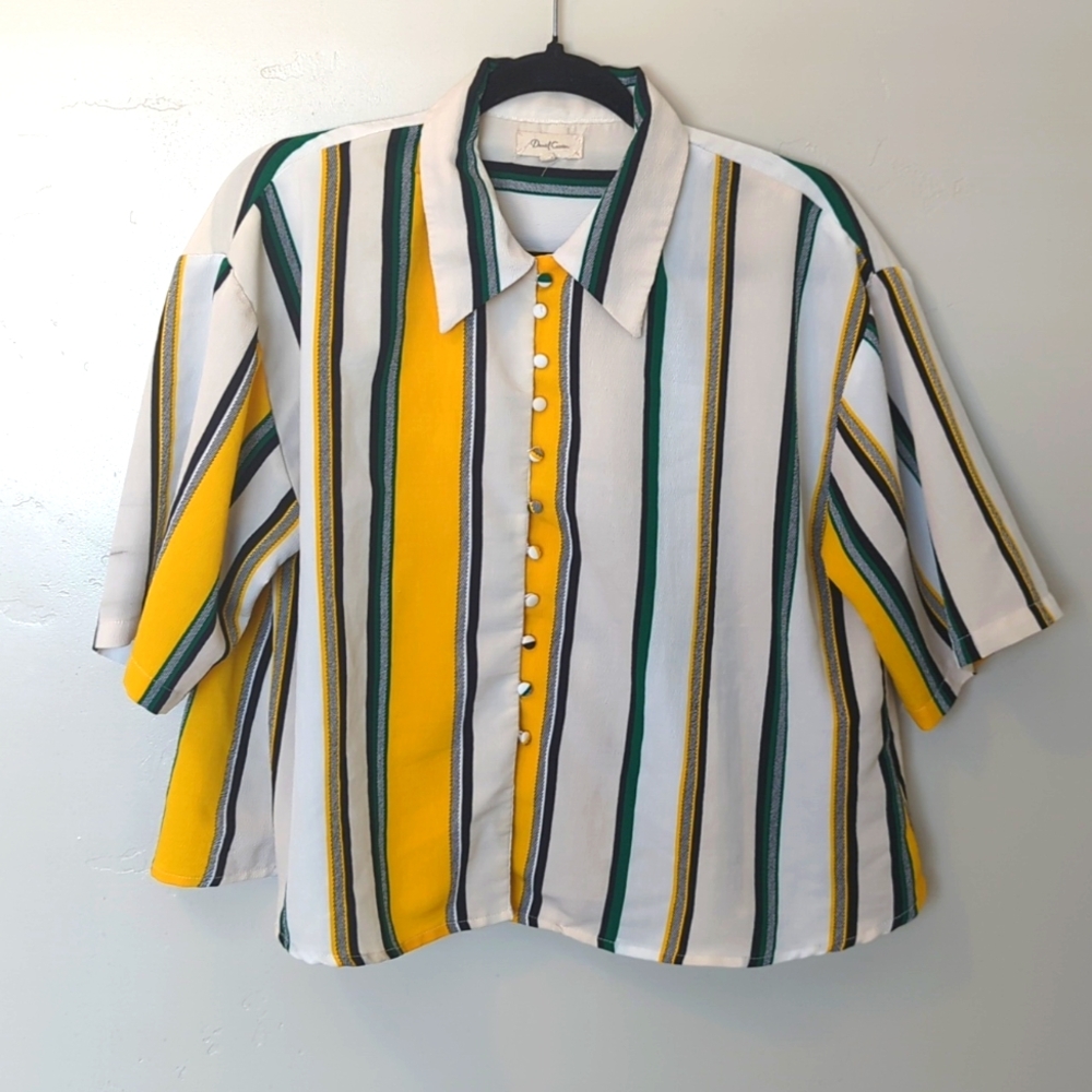 Daniel Cassin Vertical Stripes Button Down Shirt L